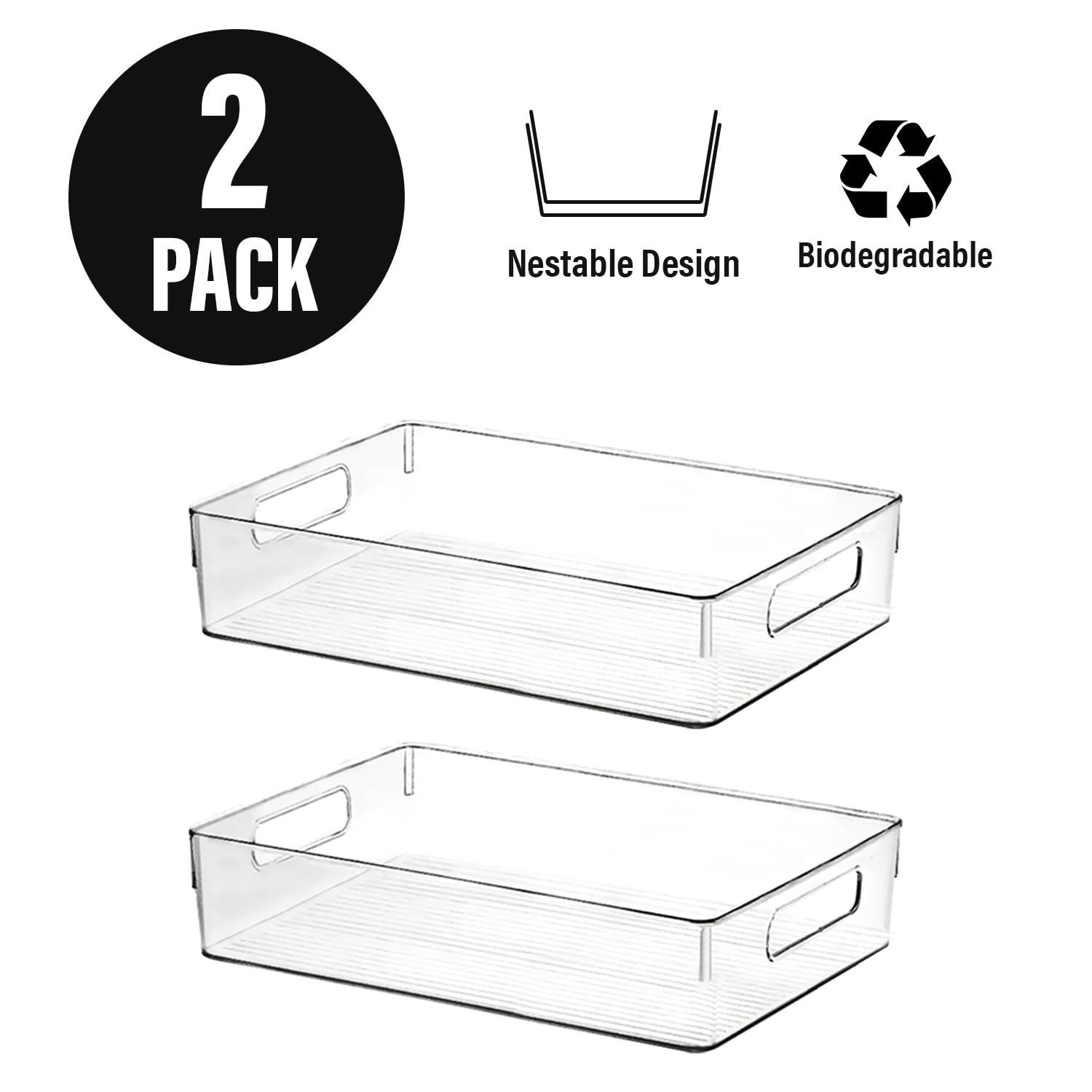 Clear Plastic Storage Bins (2 Count)