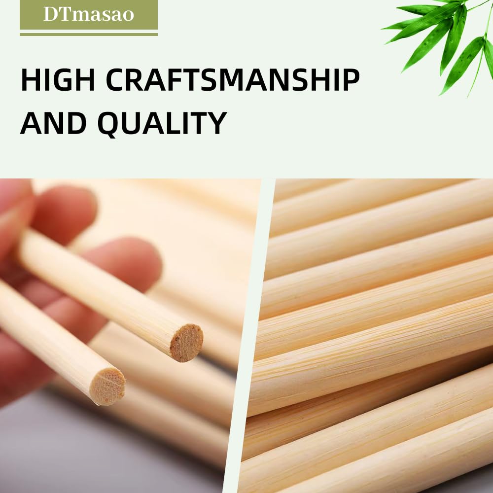 1 2 x 6 Inch 100 PCS Dowel Rods Wood Sticks Wooden Dowel Rods (100 Count)
