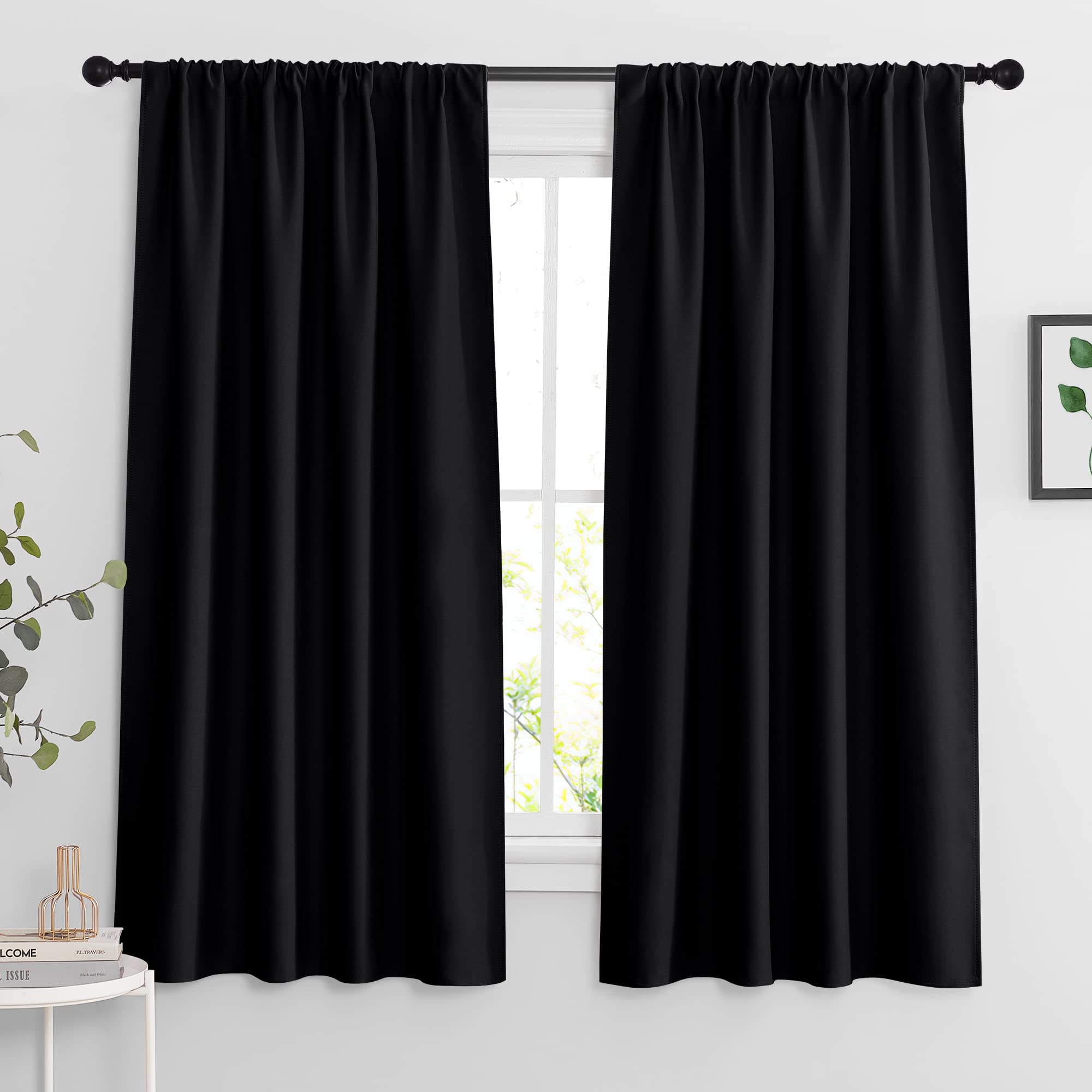 Blackout Curtains for Bedroom Living Room Nursery 63 inches Long
