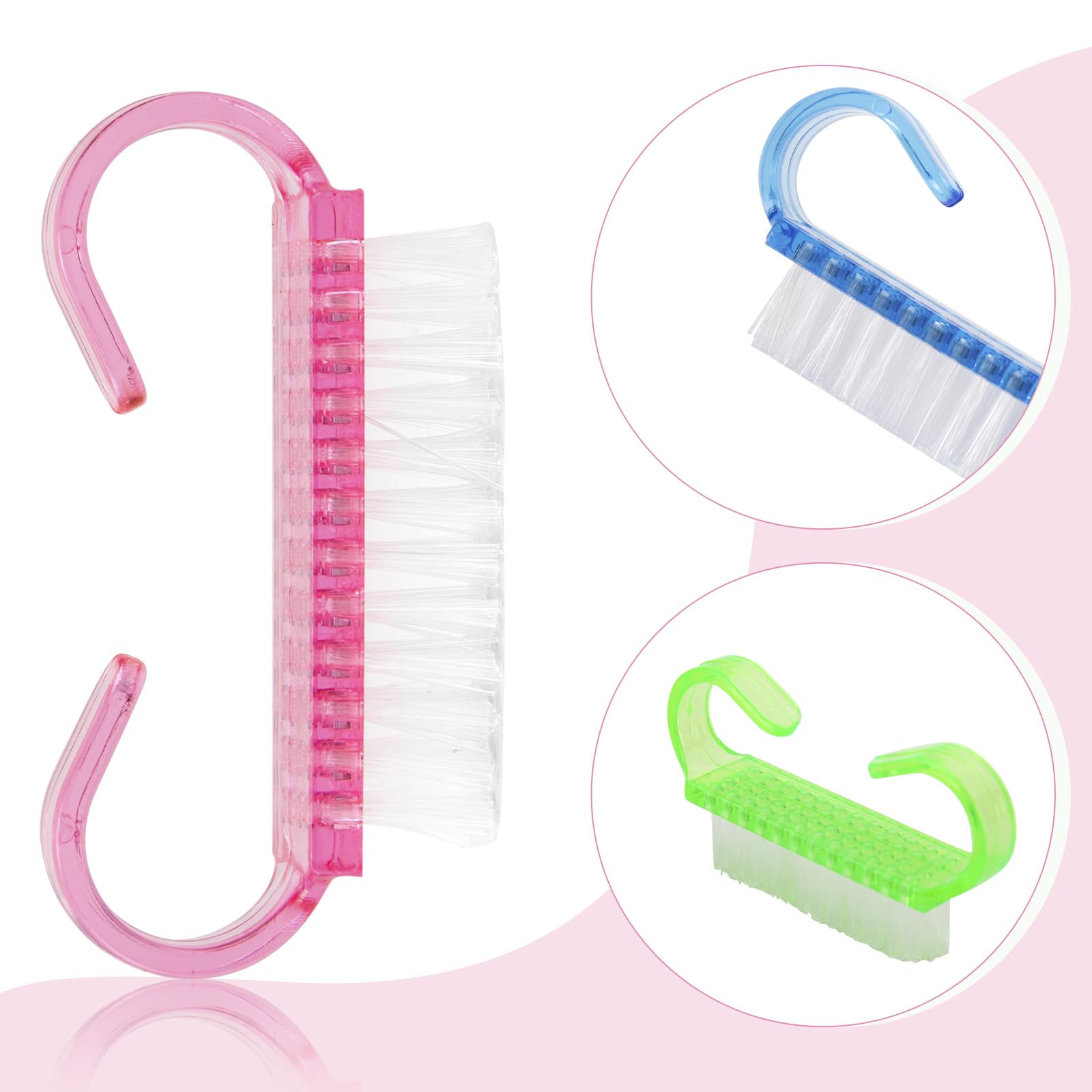 25 Pcs Handle Grip Nail Brush (25 Count)
