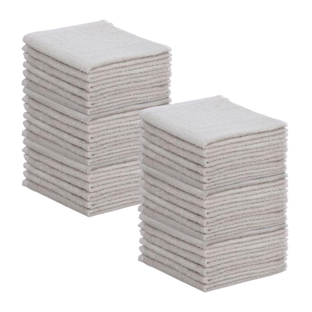 Cotton Terry Washcloths Grey Towels 100% Cotton Cleaning Cloth 16" Rags Wash Clothes for Body and Face (36 Count)