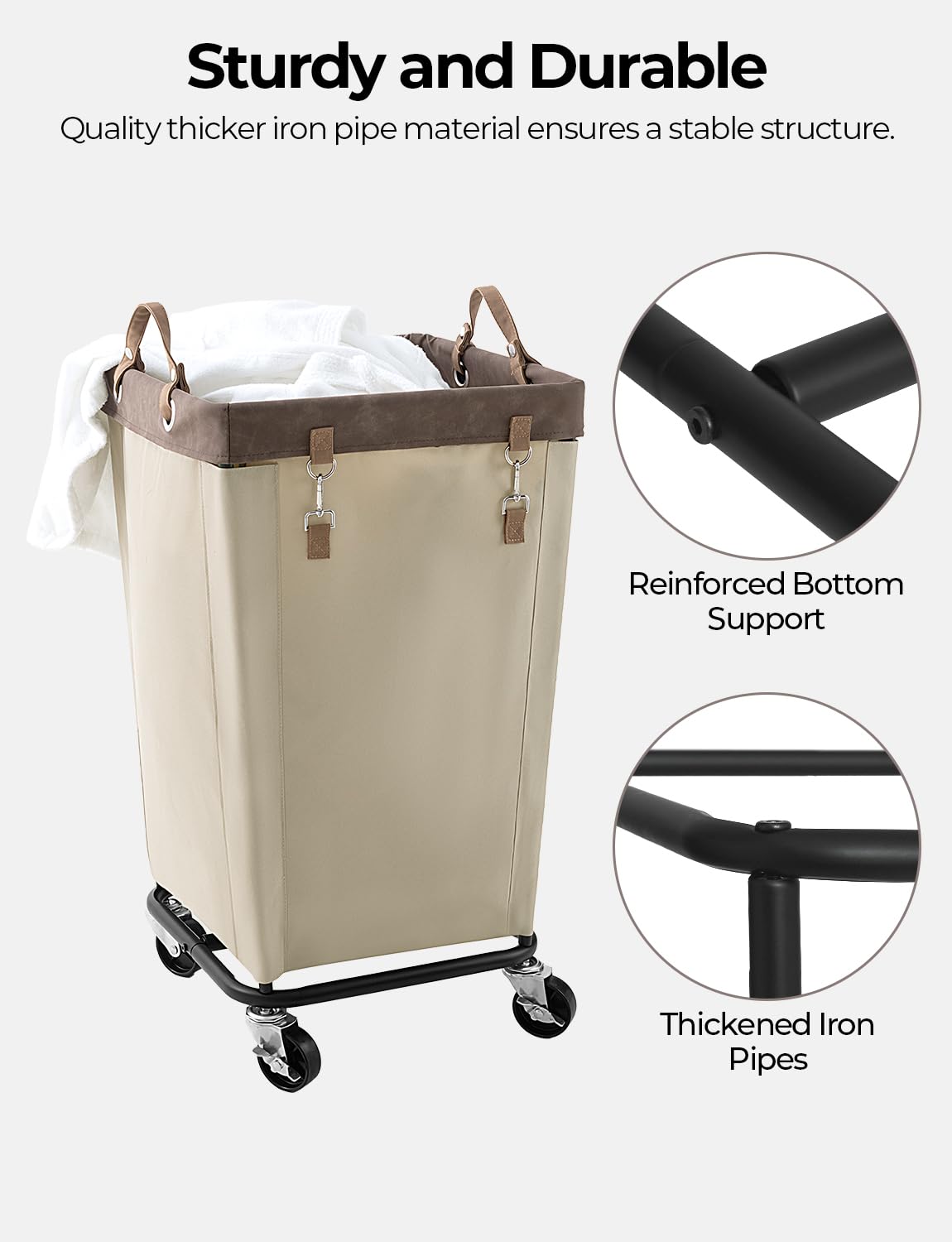 160L Laundry Basket with Wheels