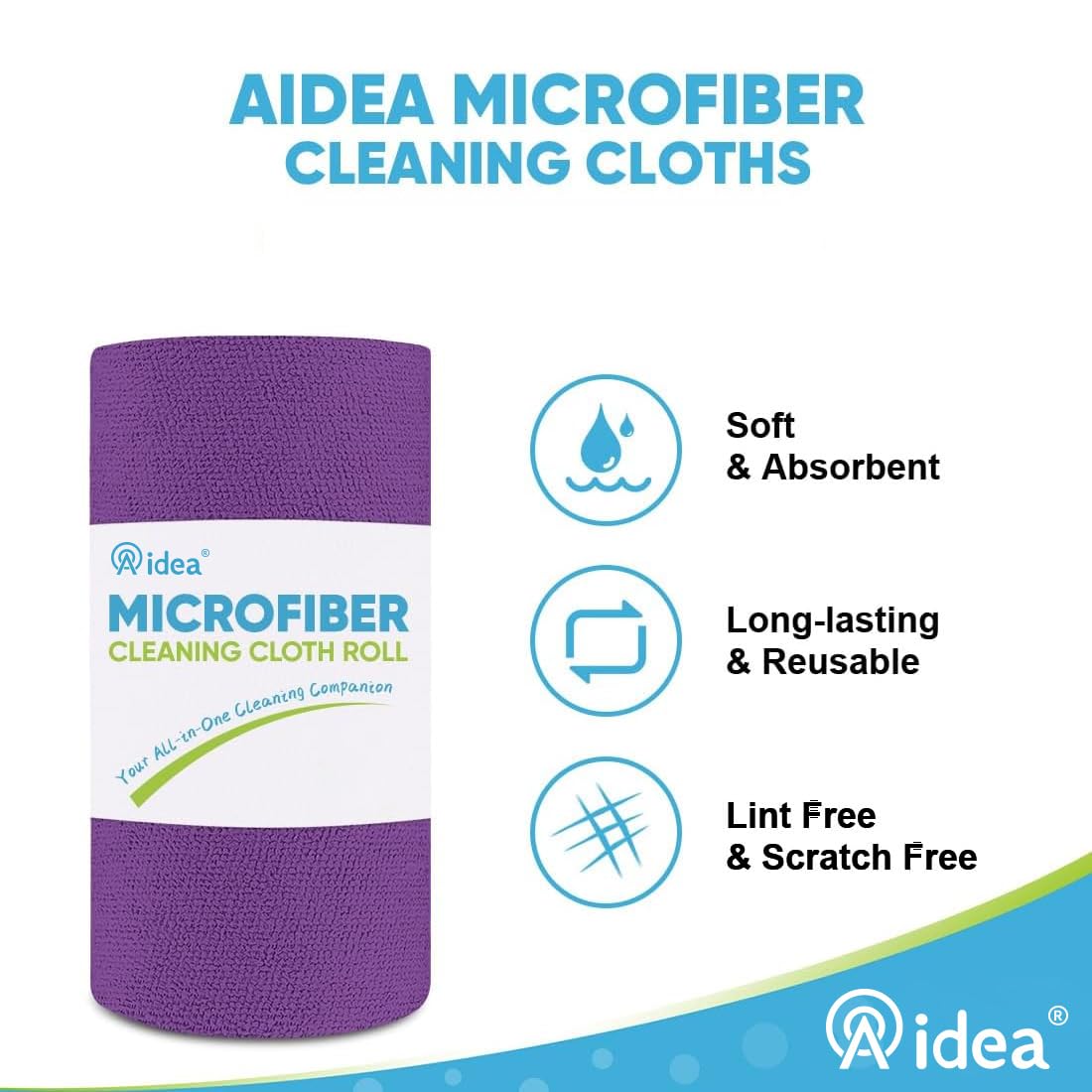 Microfiber Cleaning Cloth Roll (75 Count)