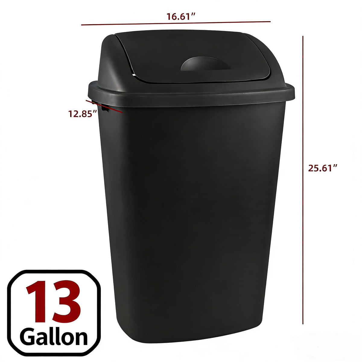 4 Pack 13 Gallon Trash Can with Swing Lid (4 Count)