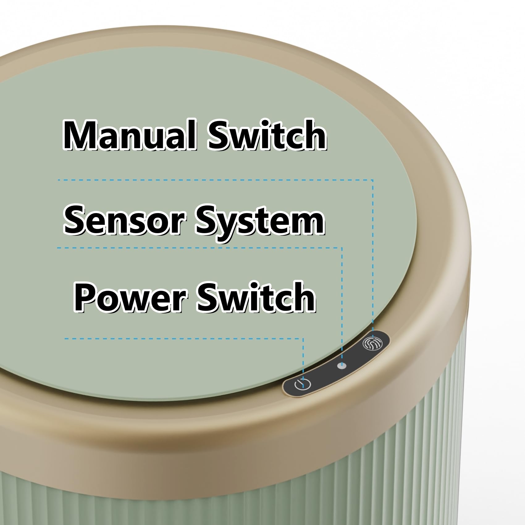 3.7 Gallon Automatic Motion Sensor Bathroom Trash Can with Lid