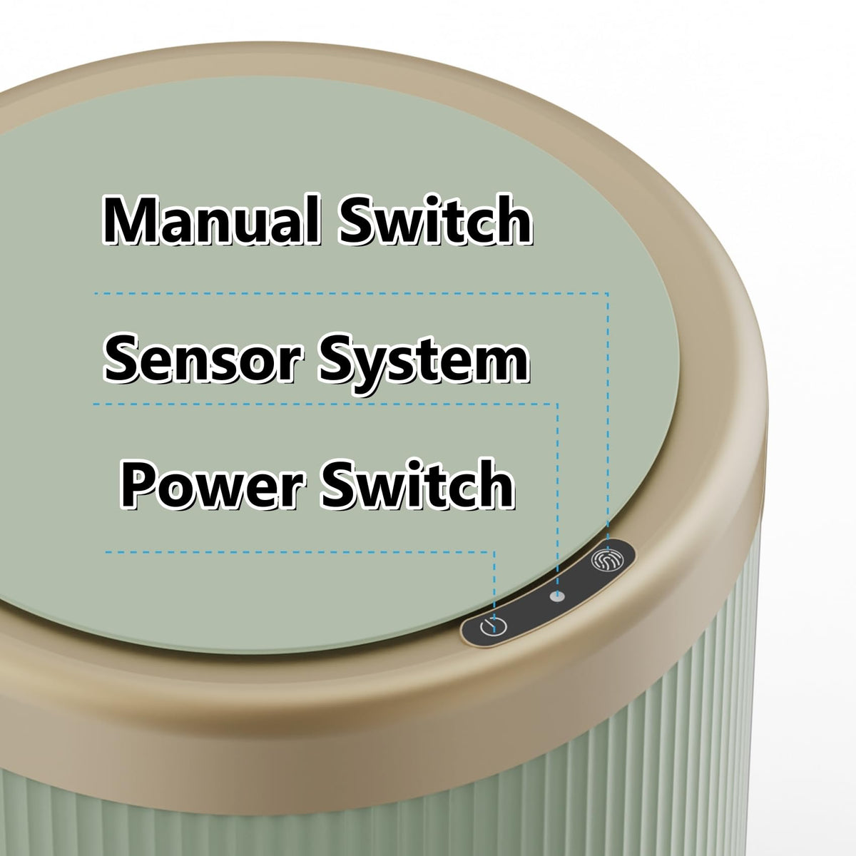 Automatic Motion Sensor Bathroom Trash Can with Lid