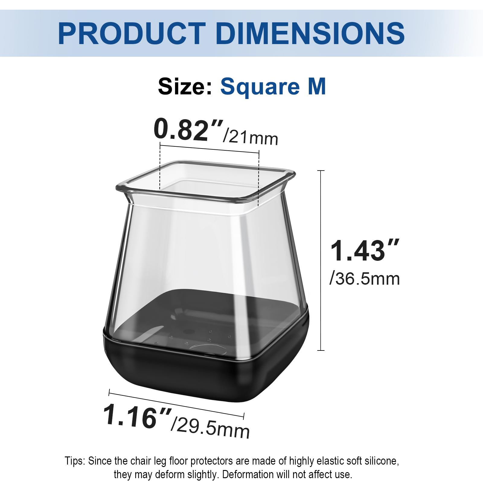 28 Pcs Chair Leg Floor Protectors for Carpet Square Clear (28 Count)