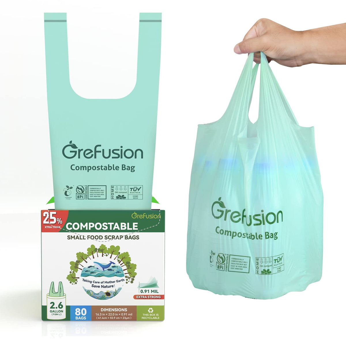 Compostable trash Bags (80 Count)