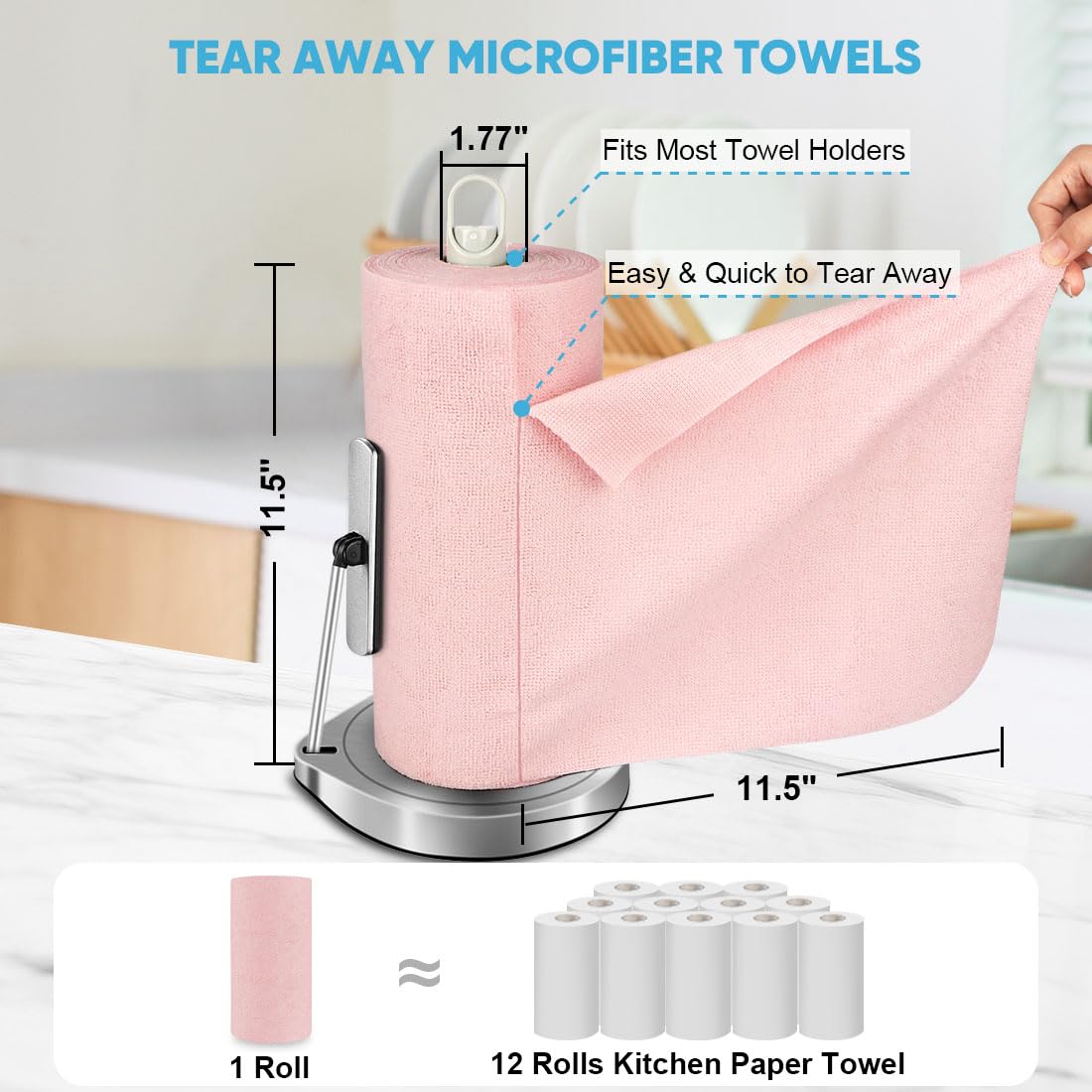 Microfiber Cleaning Cloth Roll (75 Count)