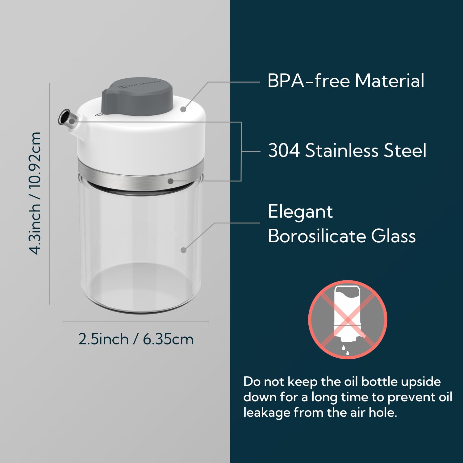 Precision Pour Glass Soy Sauce Dispenser with 3 Modes
