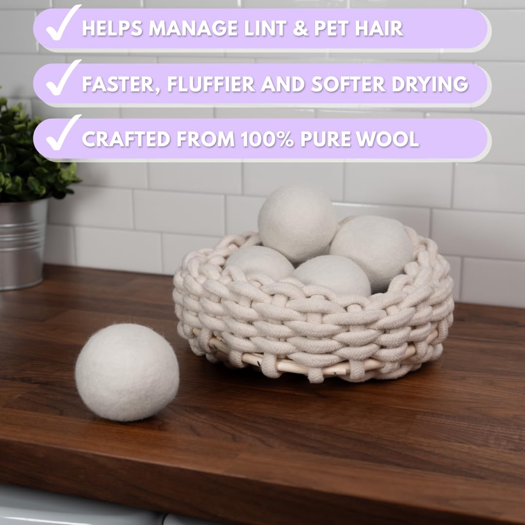 Lavender Scented Wool Dryer Balls (6 Count)