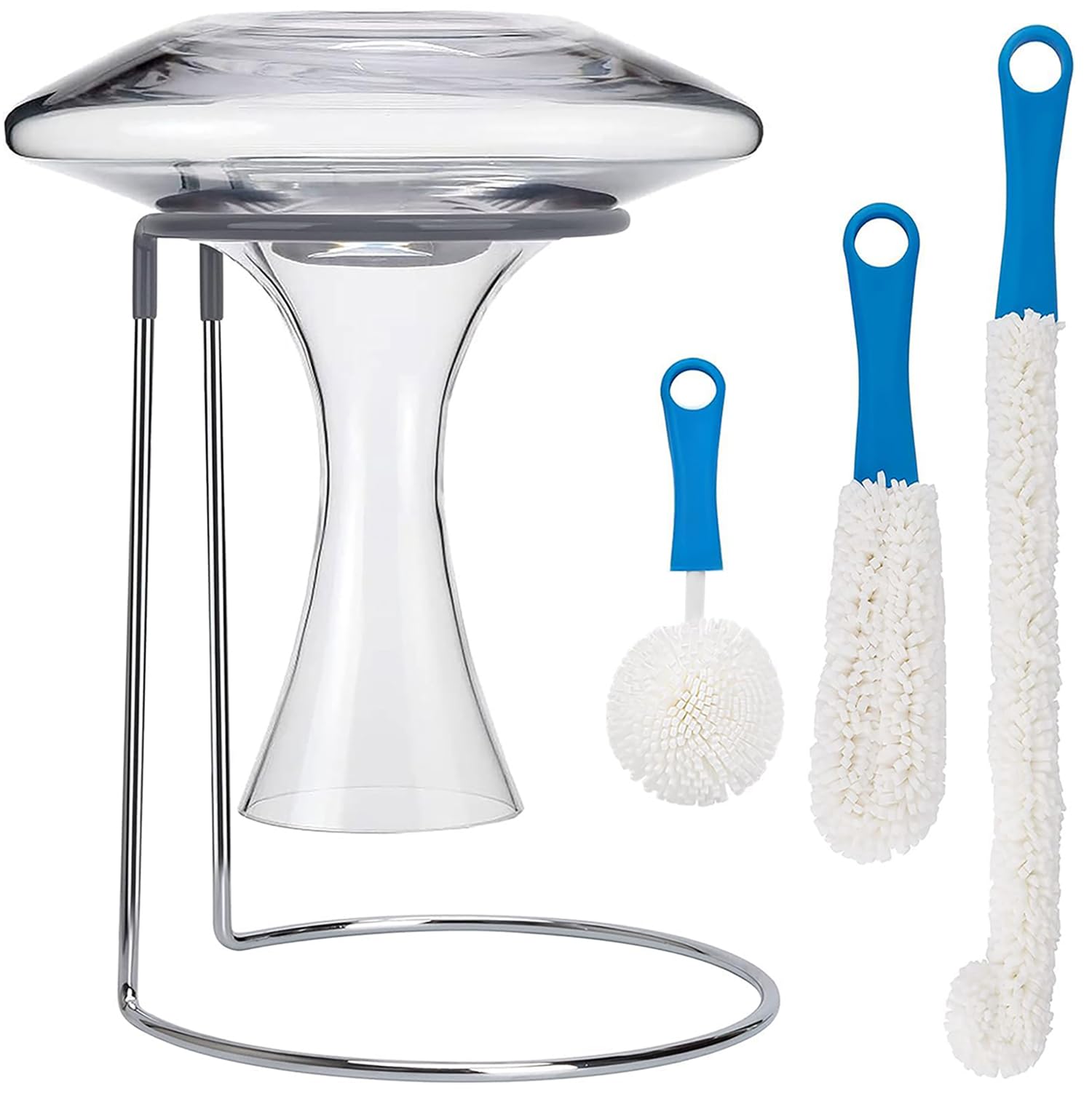 Wine Decanter Drying Stand with Rubber Coated Top to Prevent Scratches (5 Count)