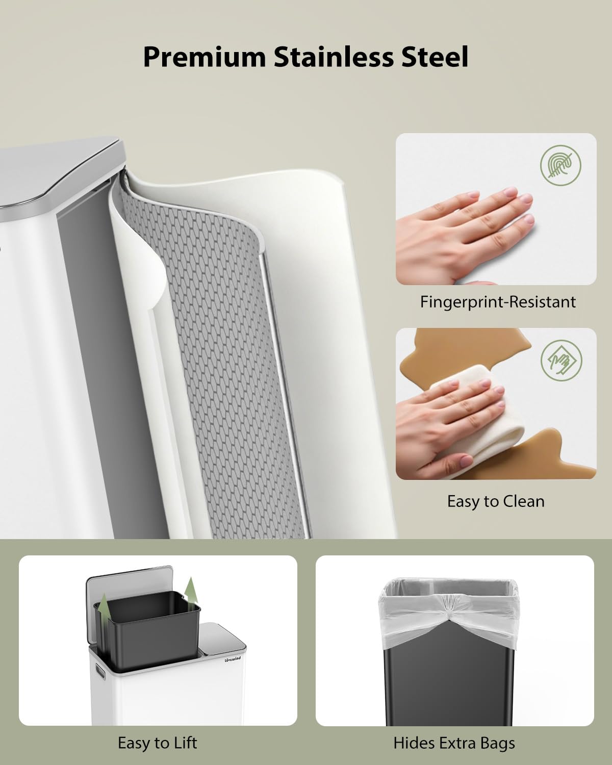 Dual Trash and Recycling Bins for Kitchen