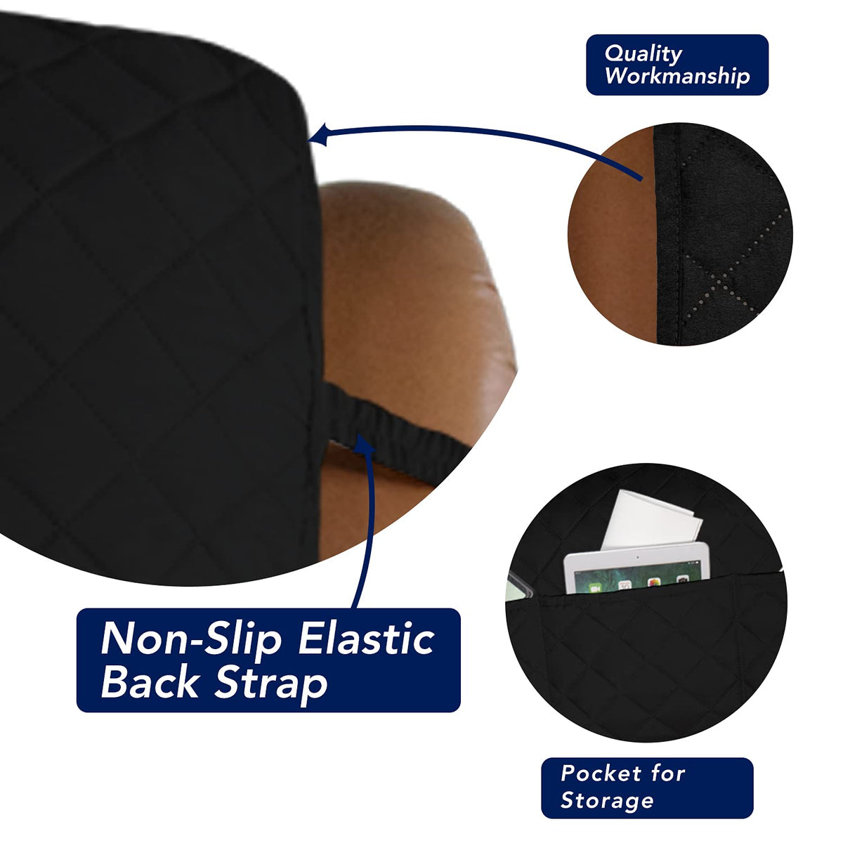 Reversible Quilted Oversized Recliner Sofa Cover