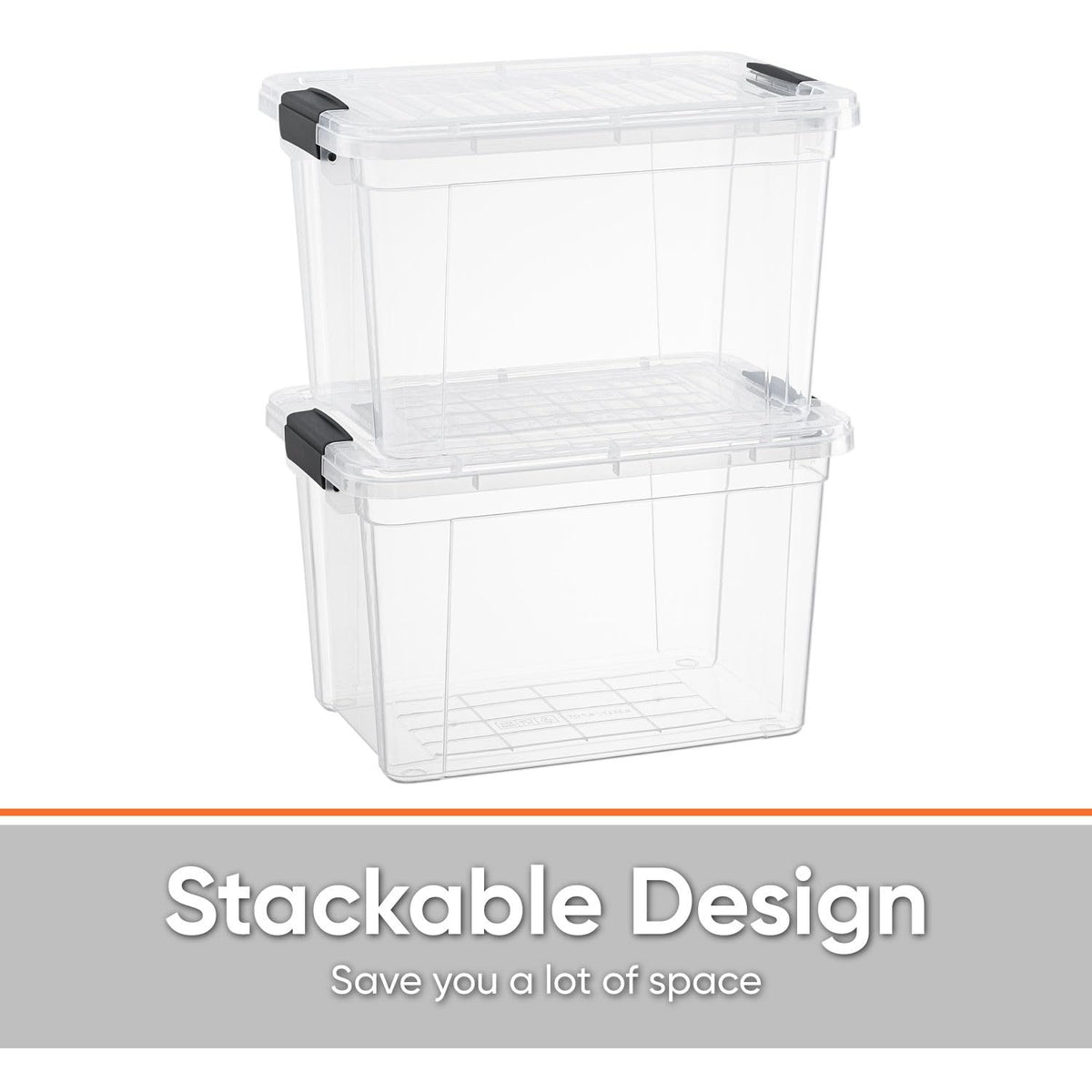 2.5 Quart Clear Plastic Storage Boxes with Lids