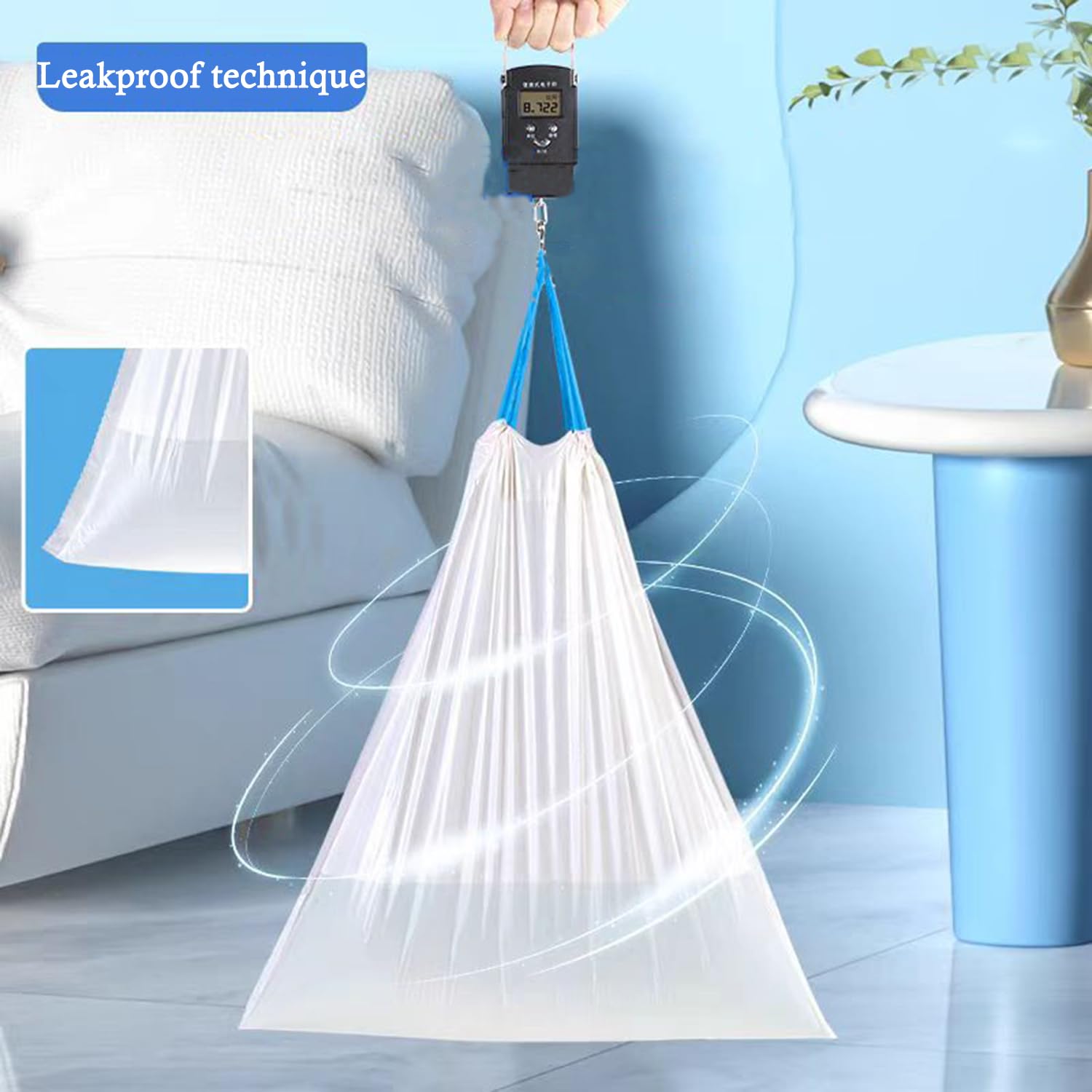15 Gallon white drawstring trash bags (60 Count)