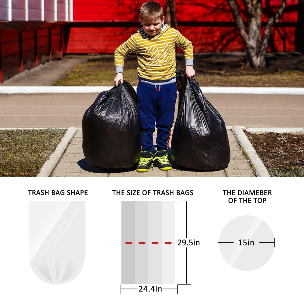 Medium Black Trash Bags 10 Gallon 40 Count Kitchen Garbage Bags