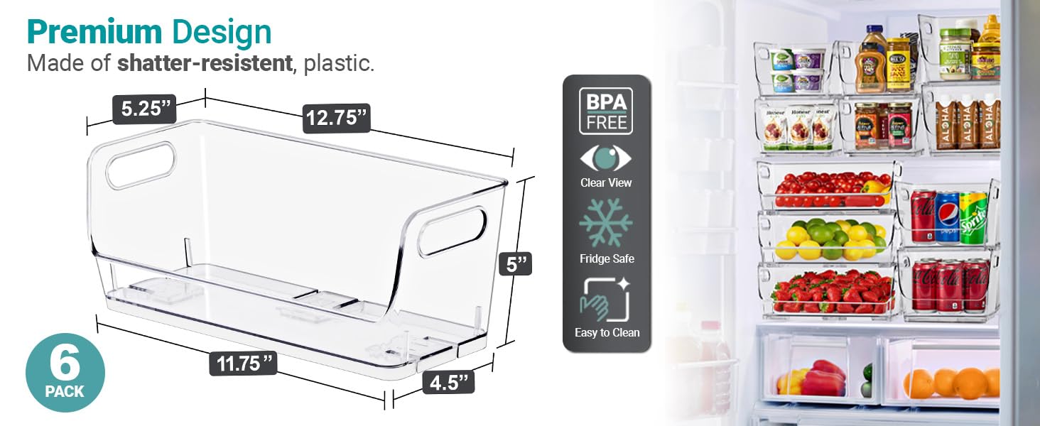 Stackable Storage Bins Open Front (6 Count)