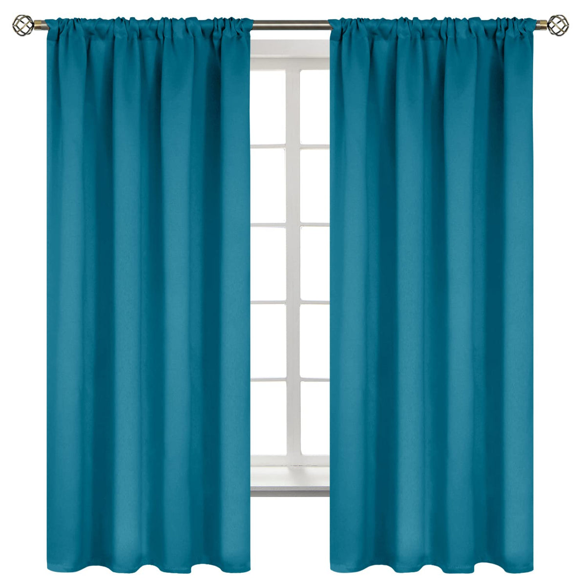 Teal Blackout Curtains 63 Inch Length (2 Count)