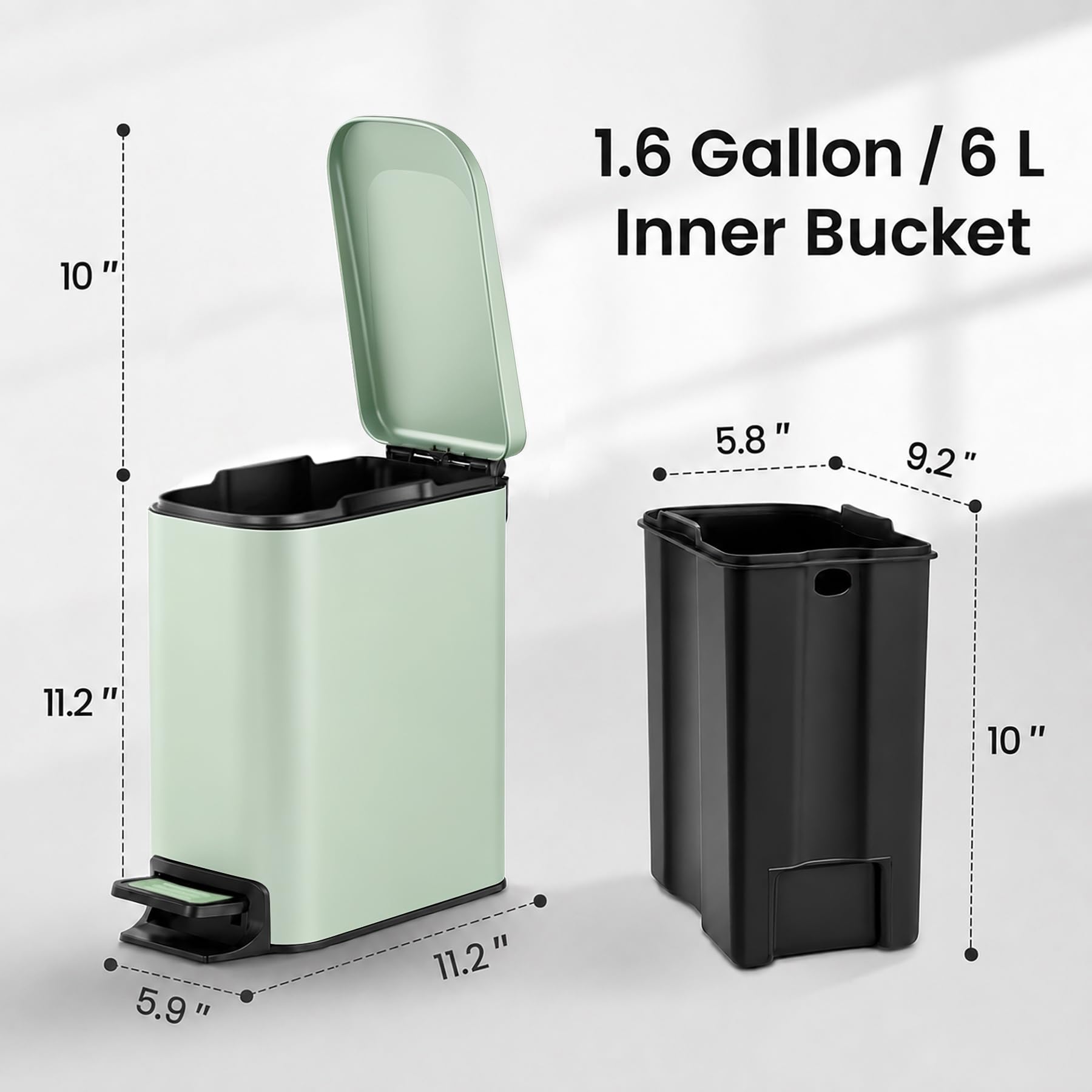 Small Bathroom Trash Can with Lid