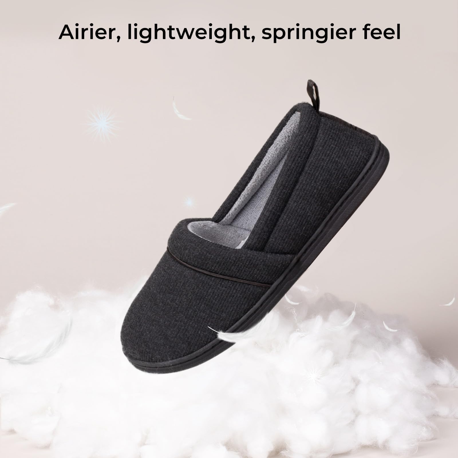 Women's Comfy Loafer Slippers House Shoes Black
