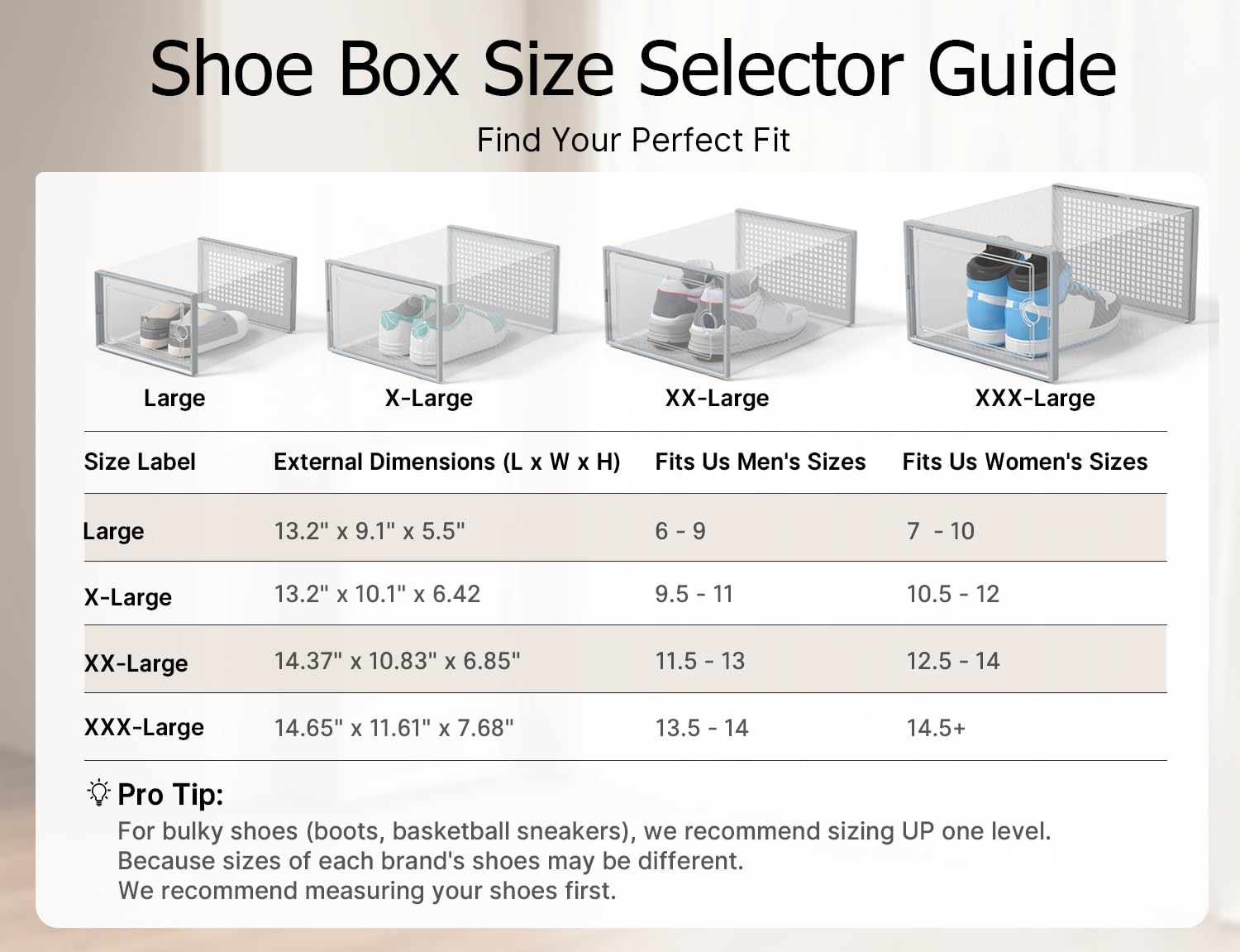 XX Large Shoe Storage Boxes 12 Pack (12 Count)