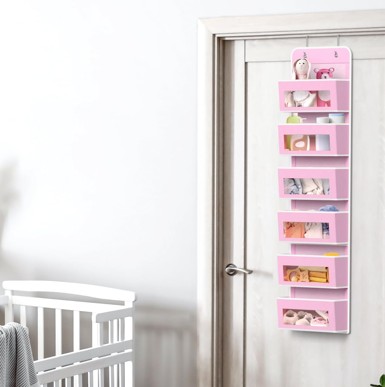6 Clear Window Pocket Over Door Hanging Organizer