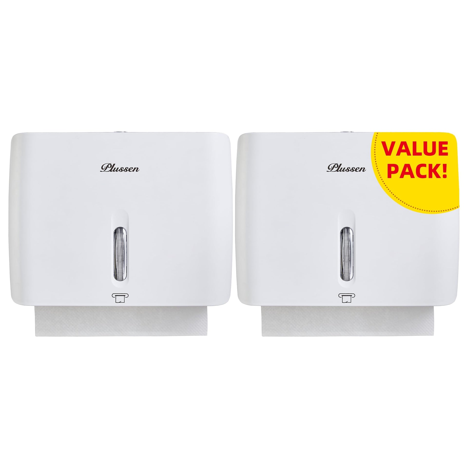 Commercial Paper Towel Dispenser Wall Mount with Key Pack of 2 Plastic 10⅞” Length X 8¼” Height X 3¾” Depth for Restroom (2 Count)