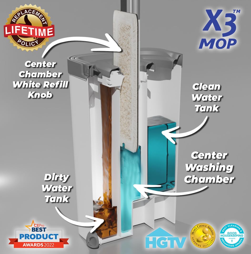 X3 Mop Separates Dirty and Clean Water