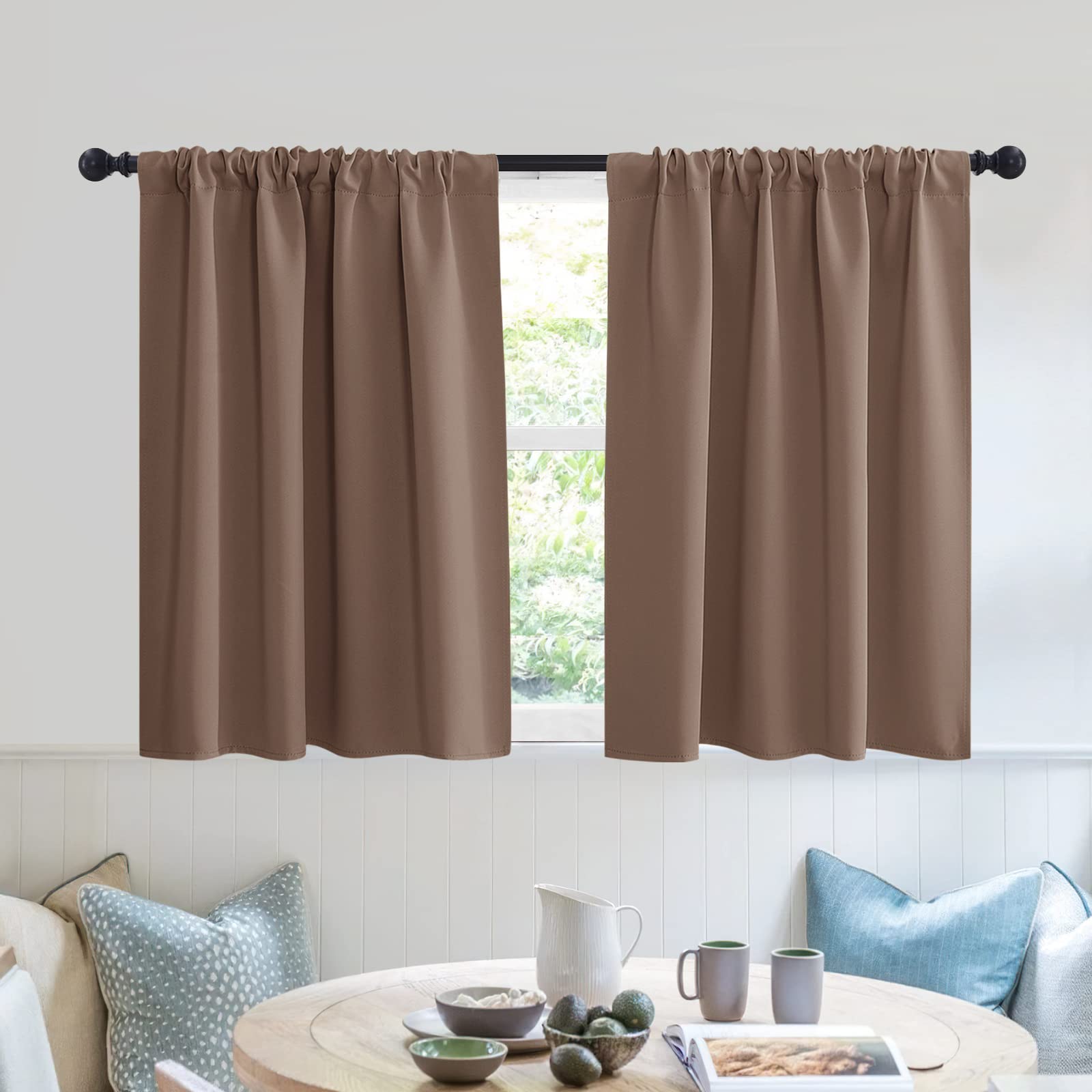 Short Blackout Privacy Curtains 30 inch Long for Bathroom Window