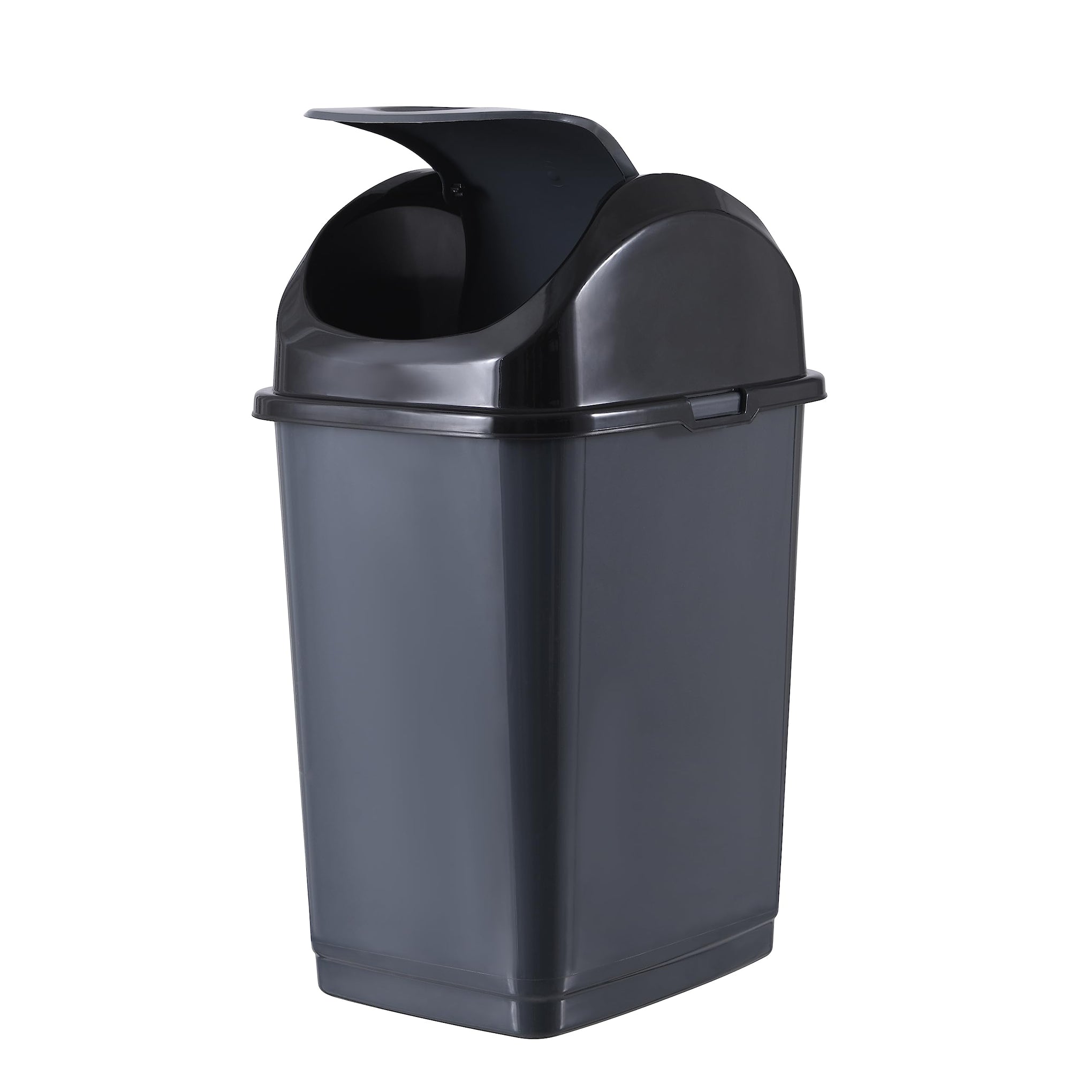 Small 2.5 Gallon Plastic Trash Can with Swing Top Lid