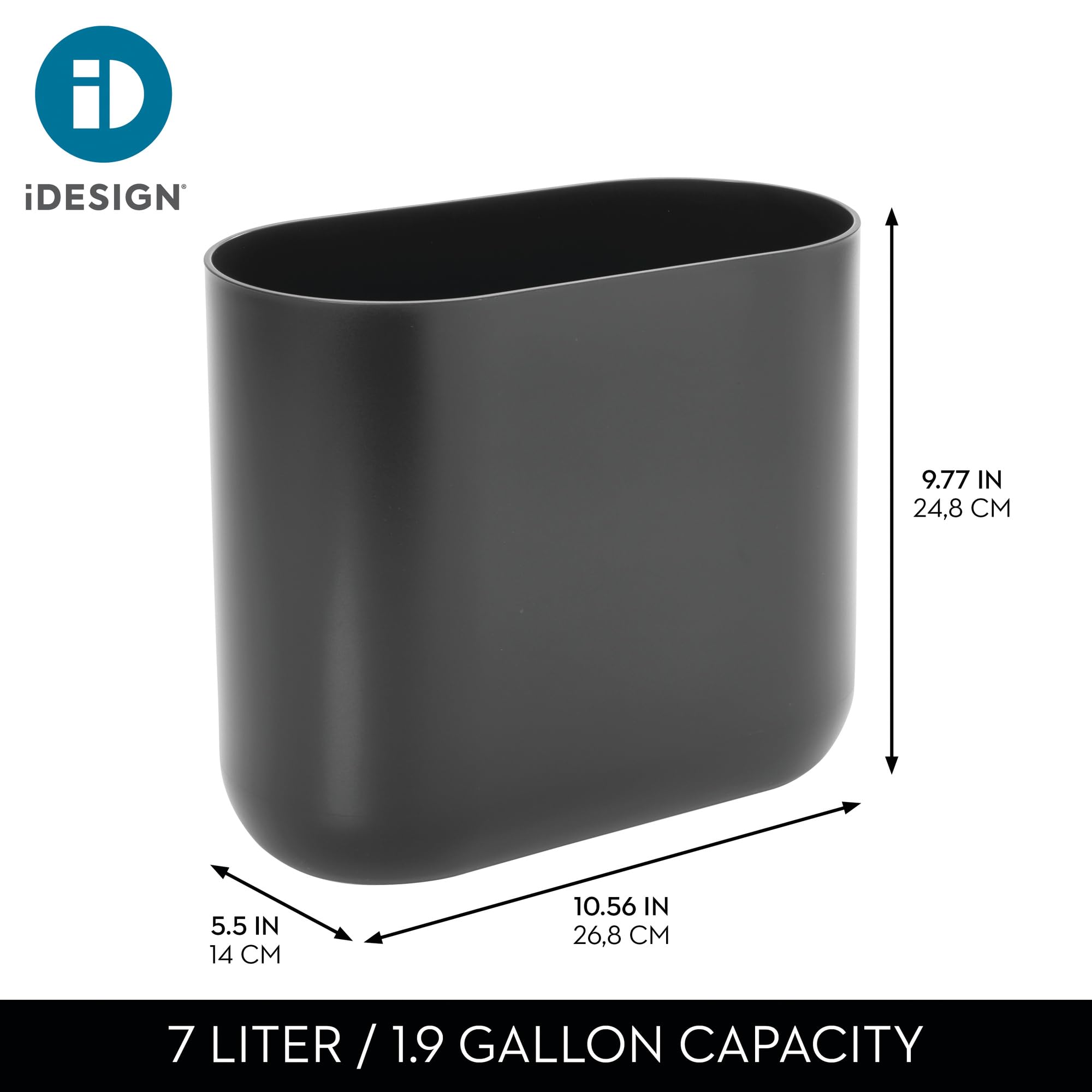 Small Slim Plastic Bathroom Trash Can