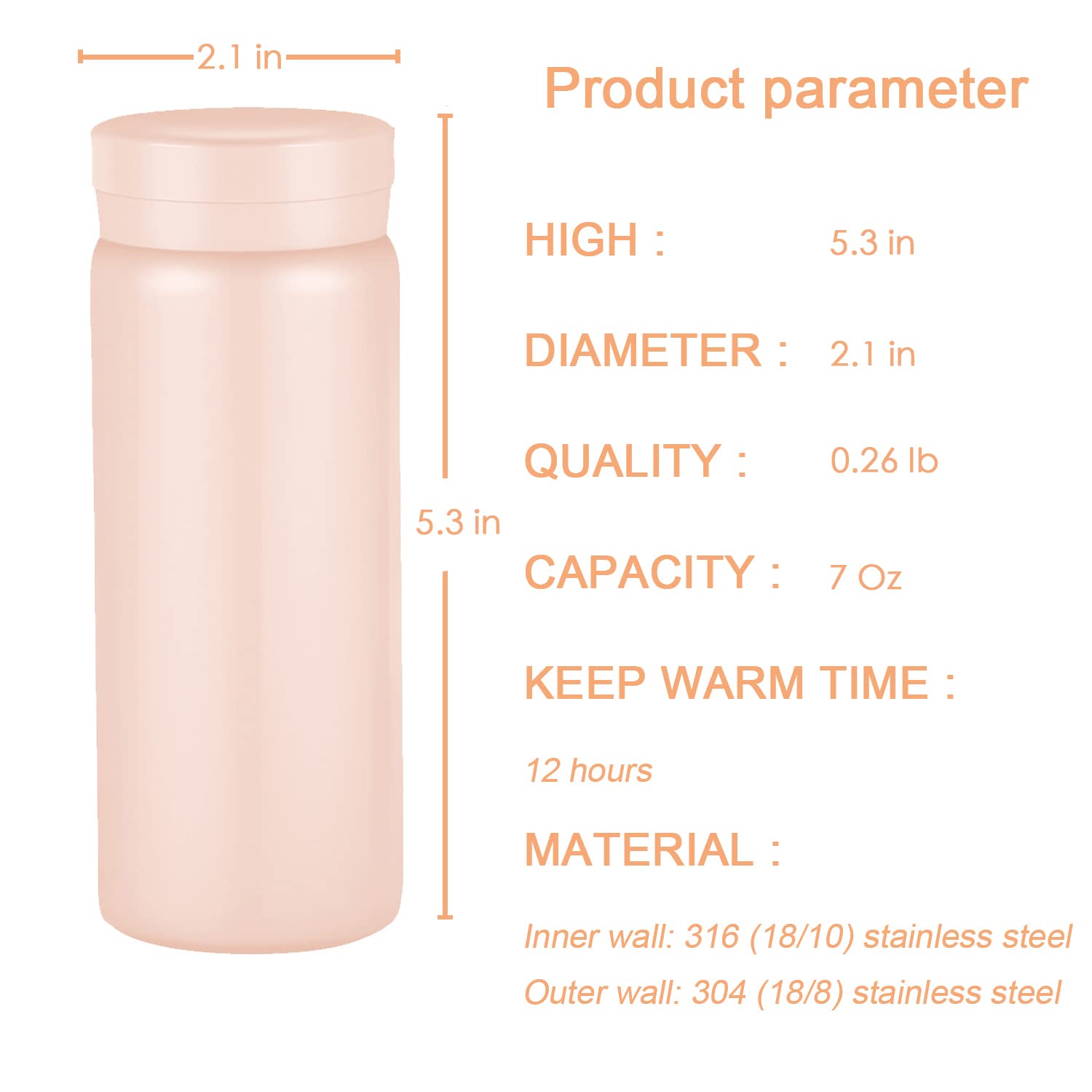 Mini Thermos Cute Water Bottle