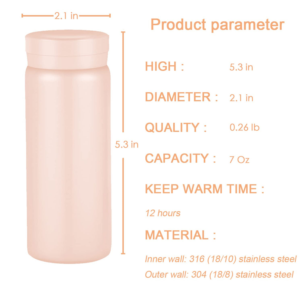 Mini Thermos Cute Water Bottle