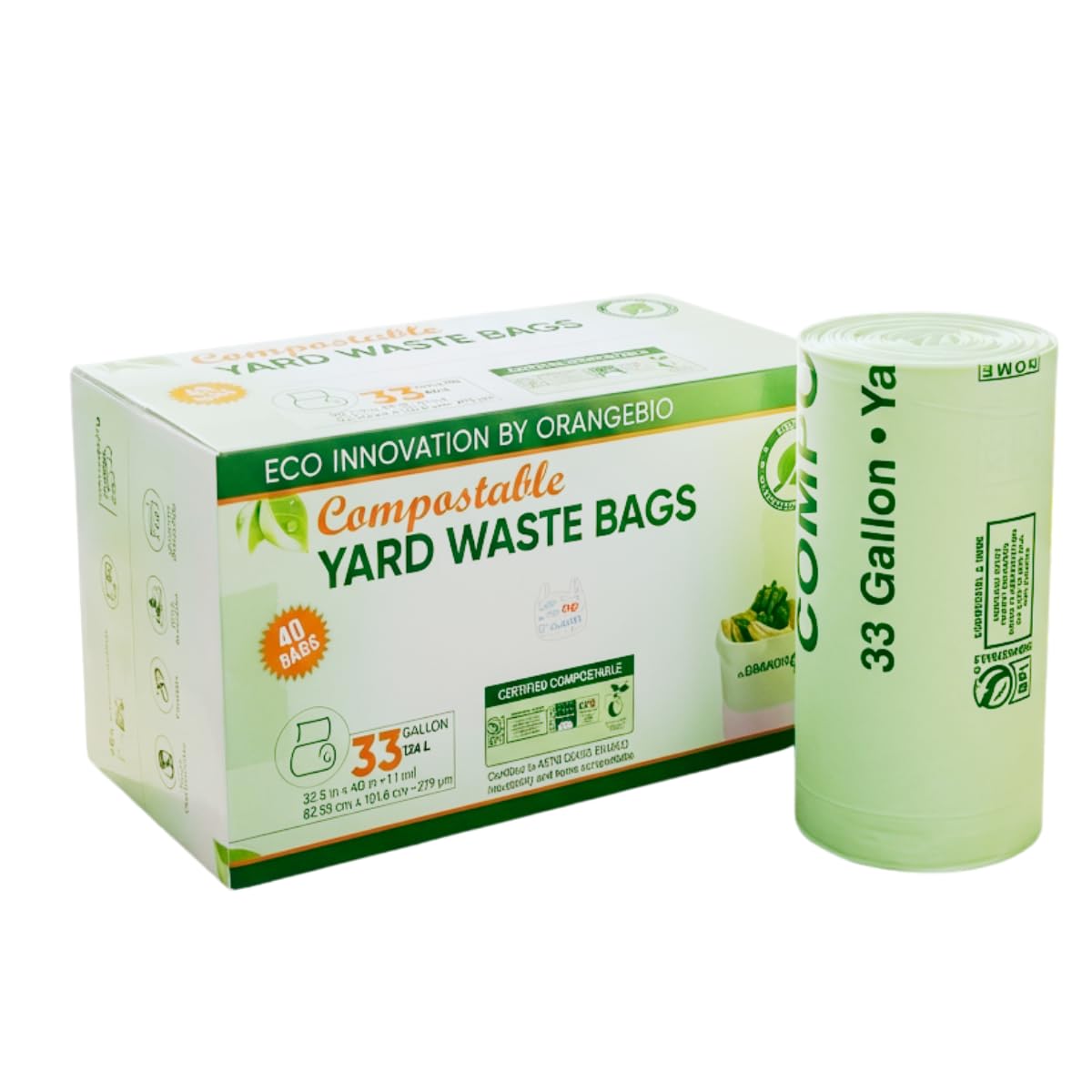 33 Gallon Compostable Trash Bags (40 Count)