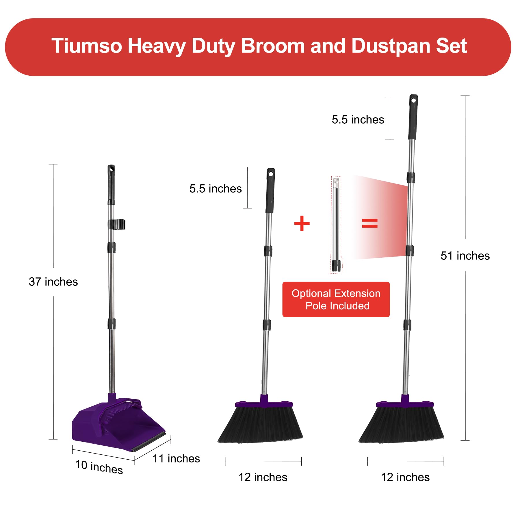 Broom and Dustpan Set for Home