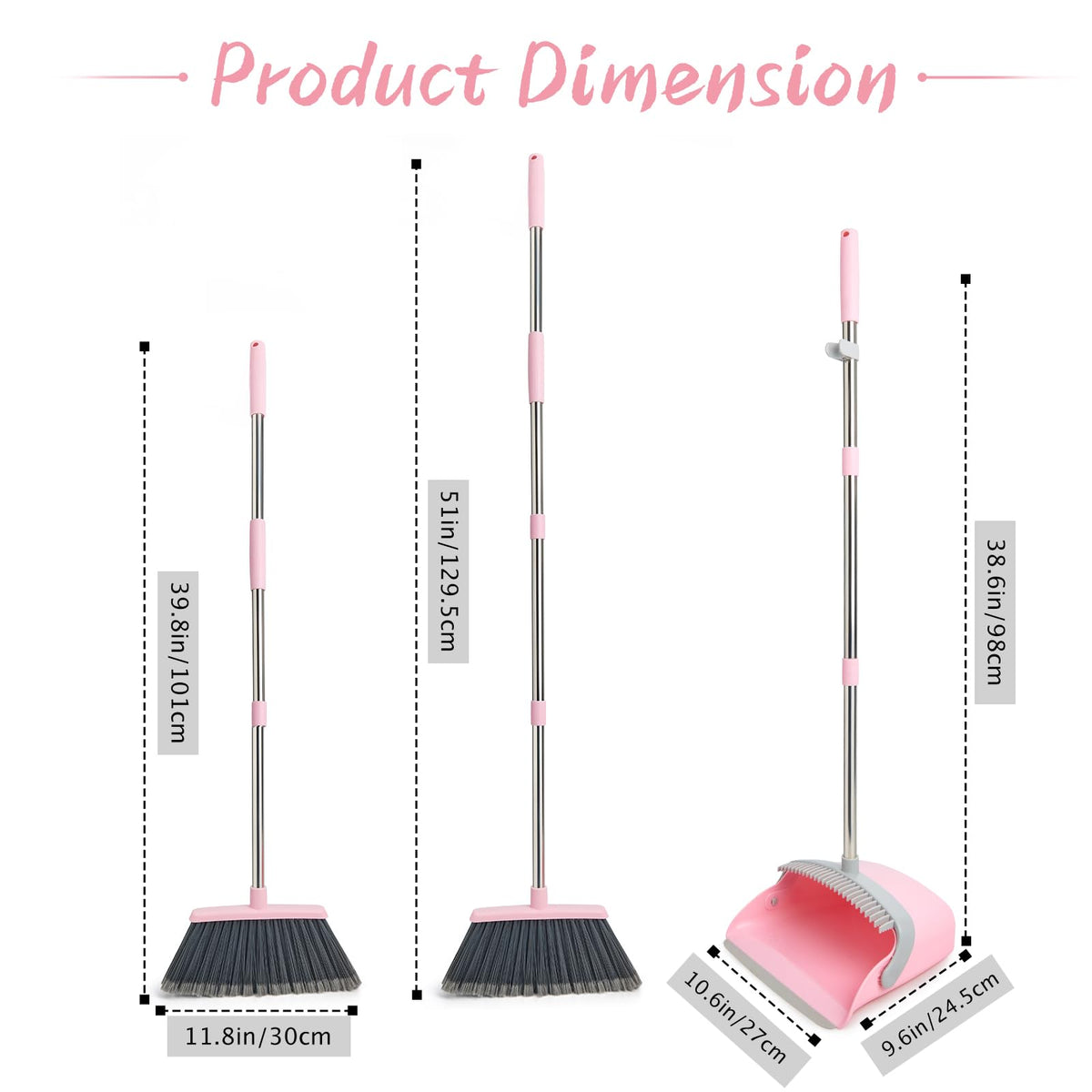Broom and Dustpan Combo Set