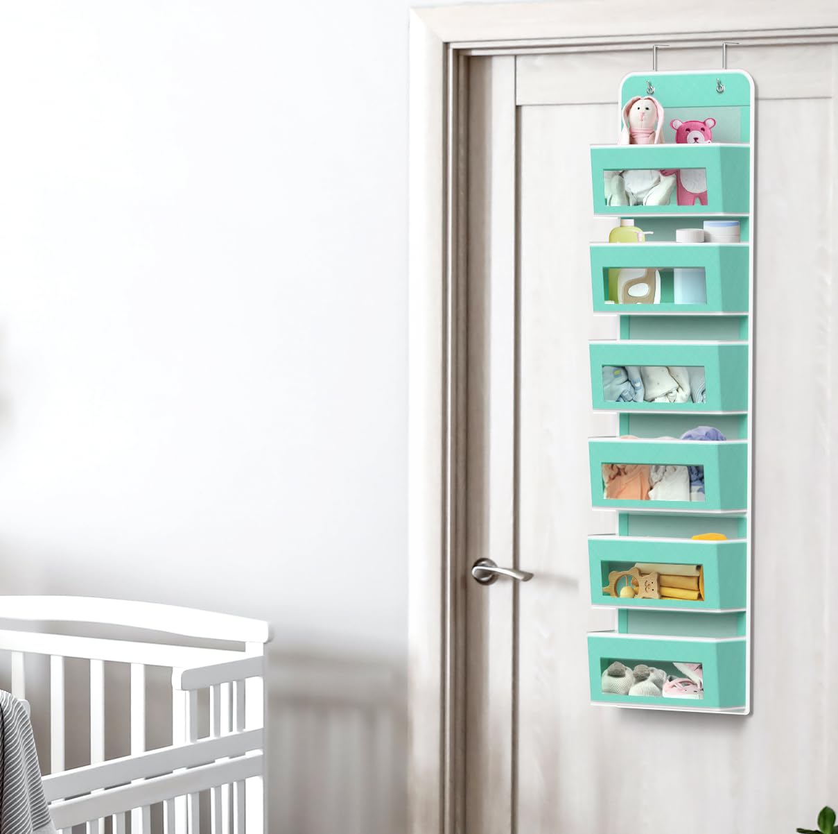 6 Clear Pocket Over Door Hanging Organizer
