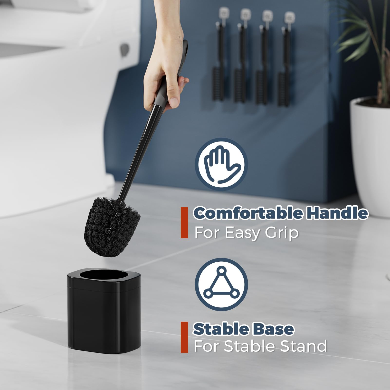 Toilet Brush and Holder Set (4 Count)