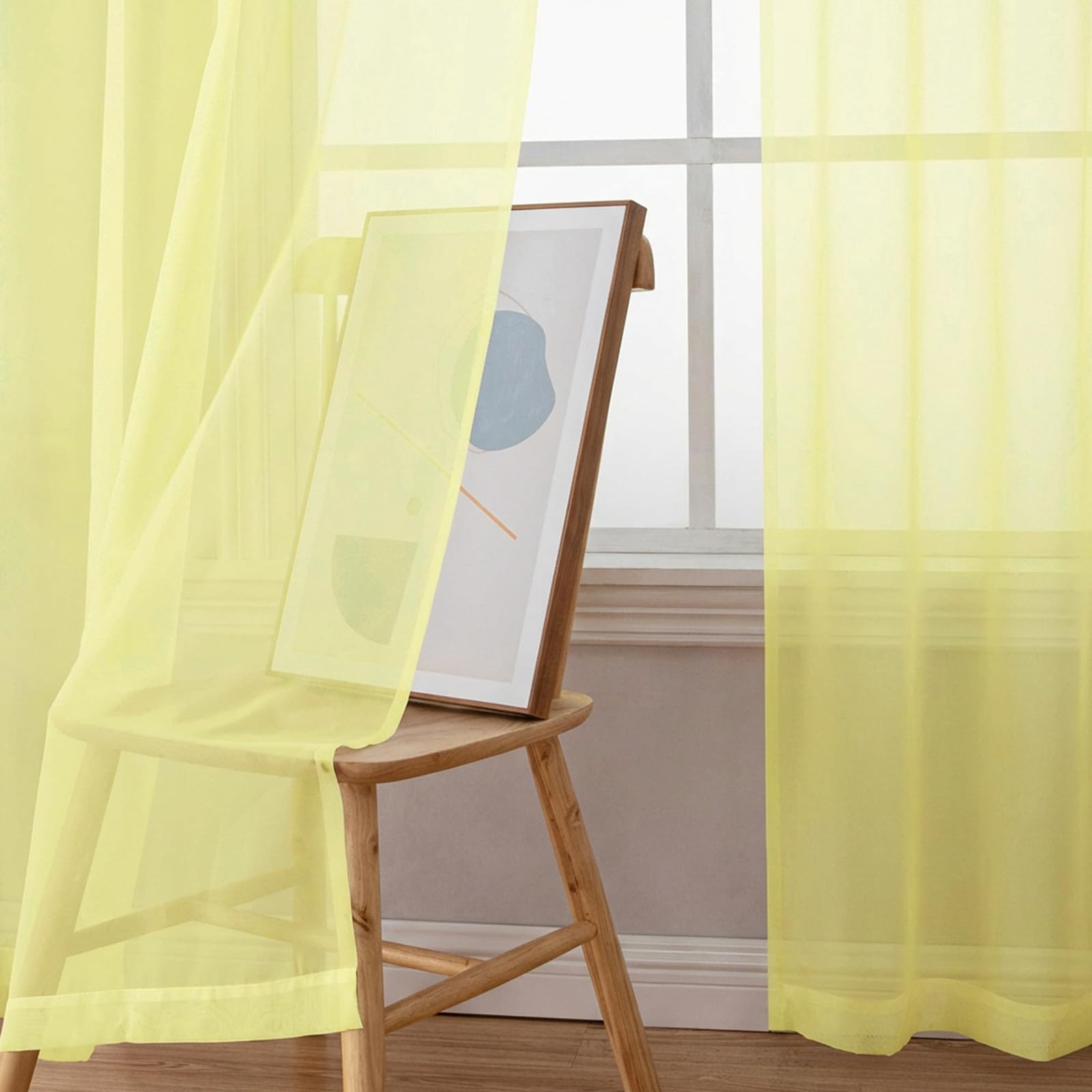 Sheer Curtains 54 Inch Long 2 Panels Set (2 Count)