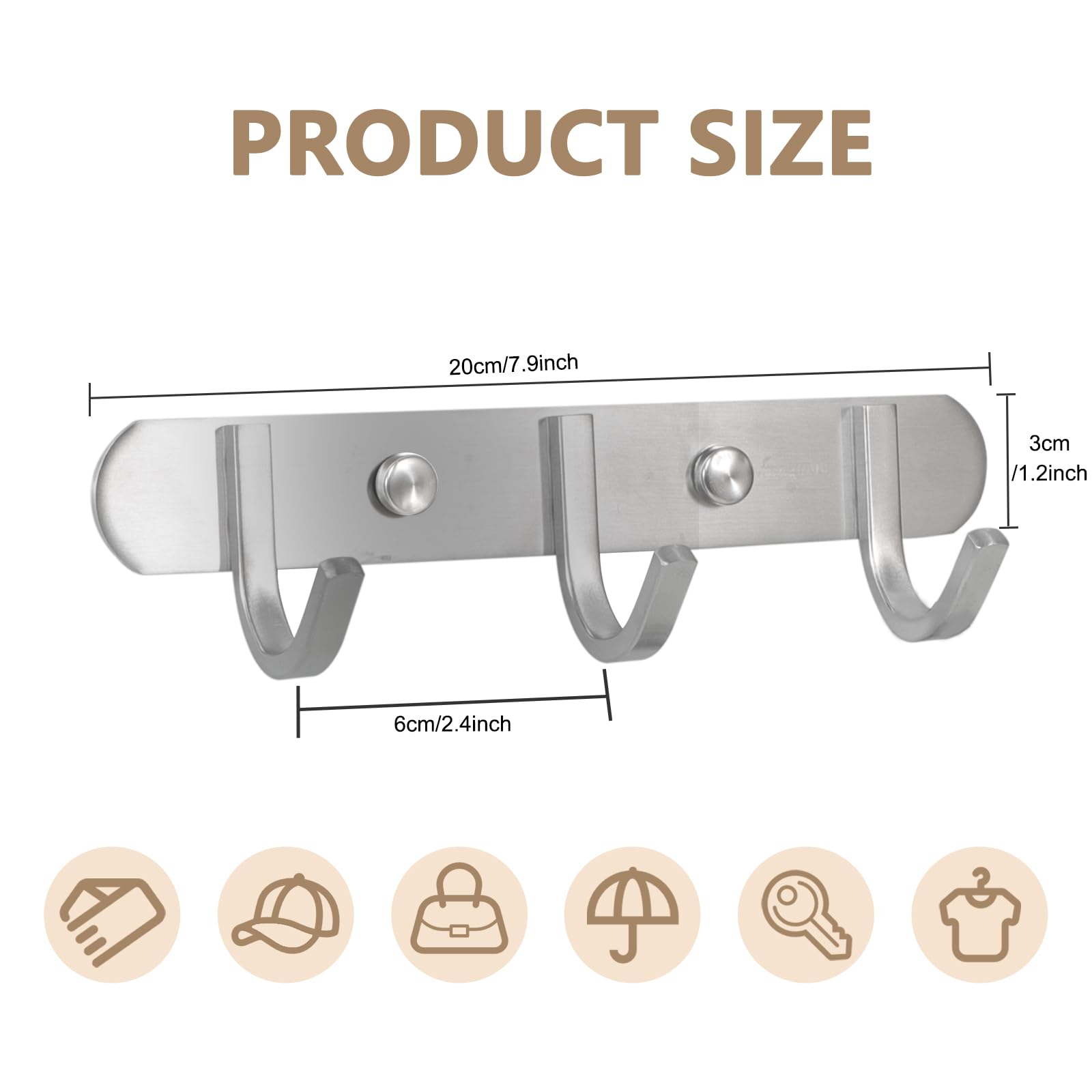 Coat Hook Rack Brushed Nickel