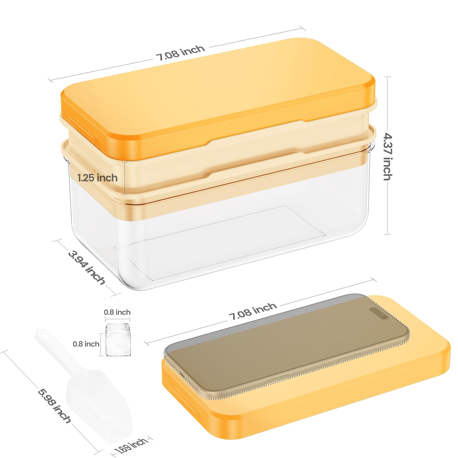 Ice Cube Tray with Lid and Bin