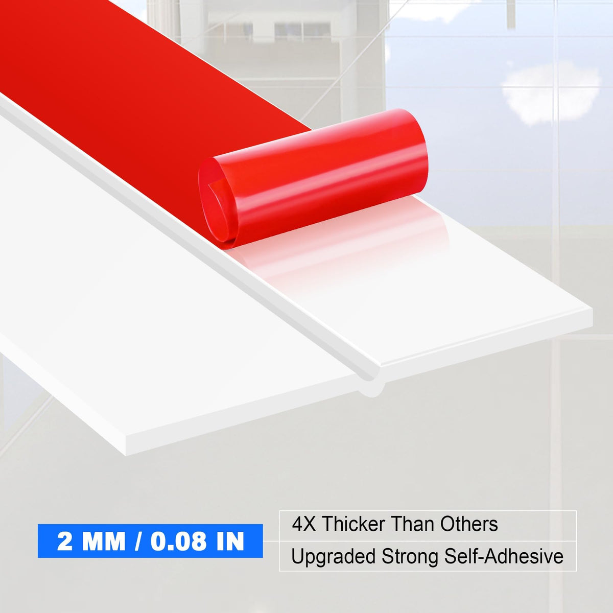 Weather Stripping Silicone Door Seal Strip 1 in x 40 ft Door Draft Stopper Self Adhesive Door Draft Tape