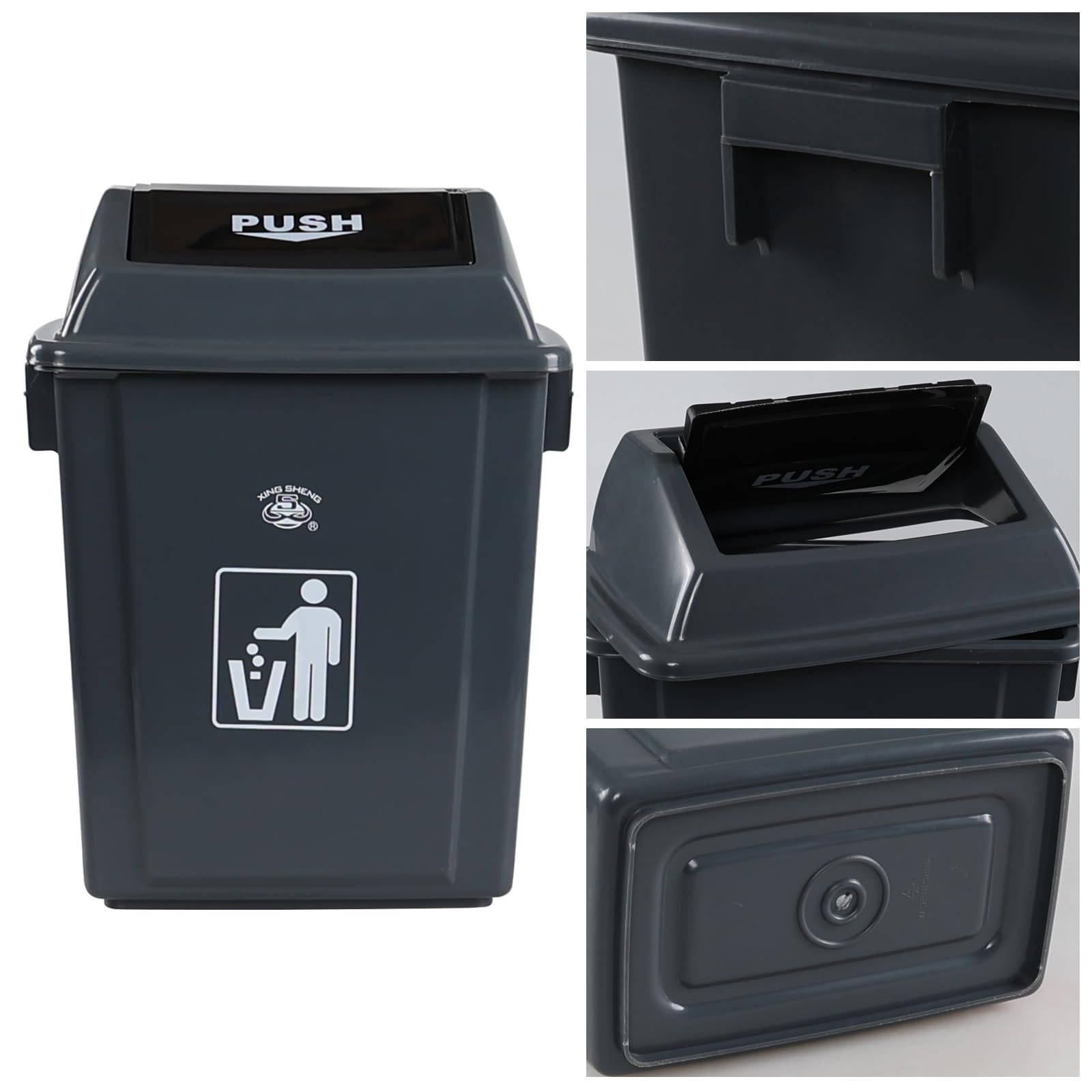 4 Pack Small Plastic Trash Can with Swing Lid (4 Count)