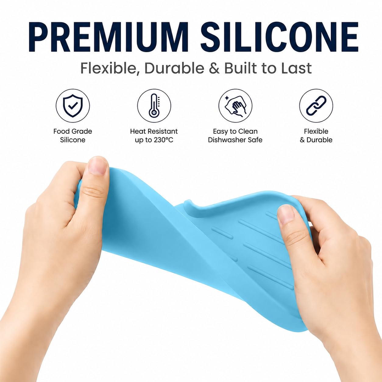 Silicone Soap Dish with Drain Spout