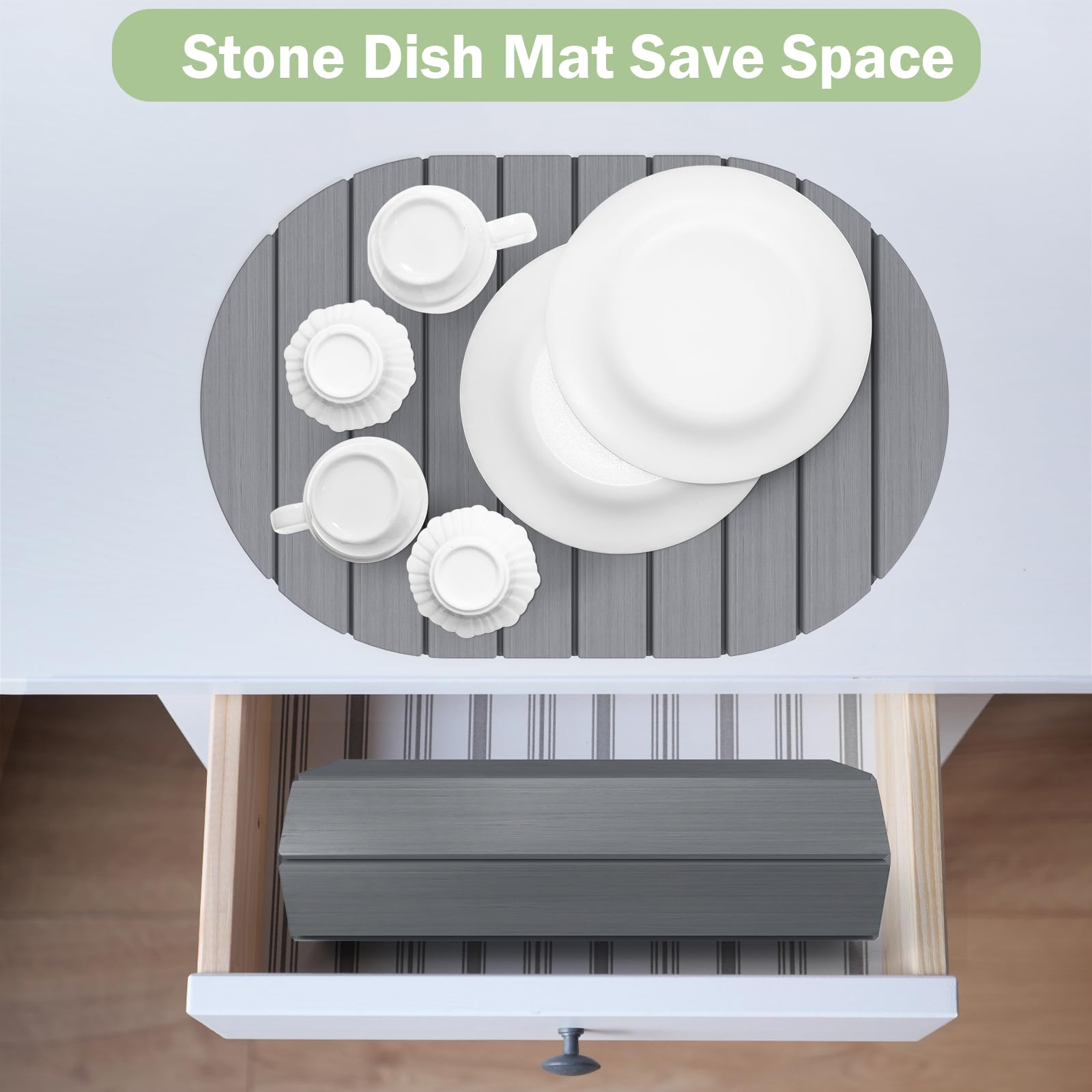 Stone Dish Drying Mat for Kitchen Counter
