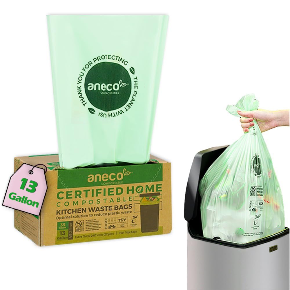 100% Compostable Trash Bags 13 Gallon (35 Count)