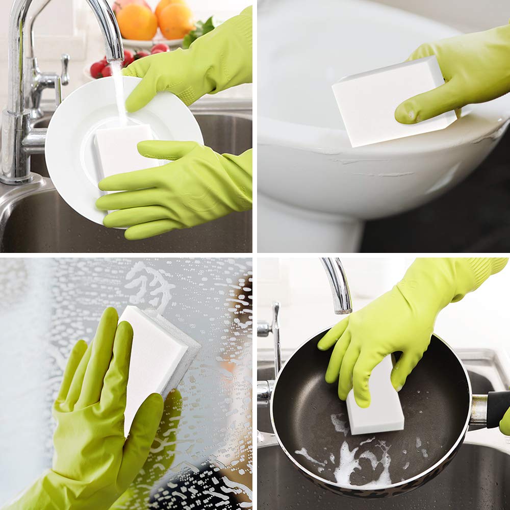 100 Pack Magic Sponge Eraser Extra Thick and Long Lasting Melamine Cleaning Sponges in Bulk (100 Count)