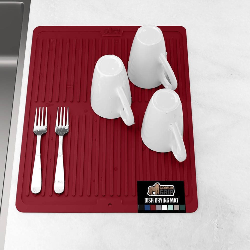 100% BPA Free Patented Silicone Dish Drying Mat for Kitchen Counter