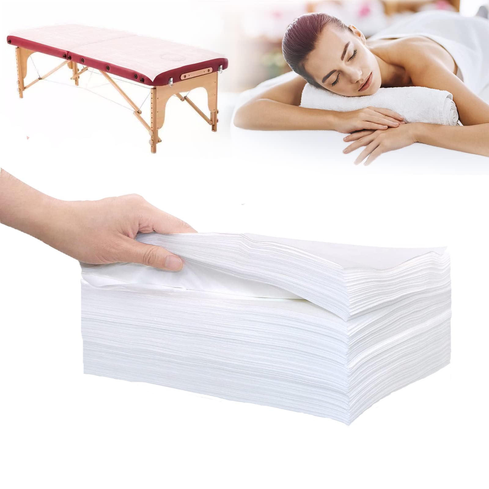 50Pcs Disposable Massage Table Sheets 31.5" x 71" Non (50 Count)